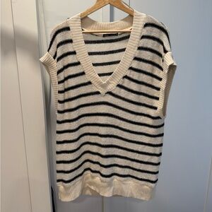 Zara Black and White Striped Pants and vest set